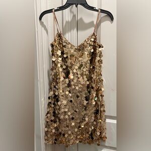 Gianni Bini Gold Sequin Party Dress/NWT/Size Medium
